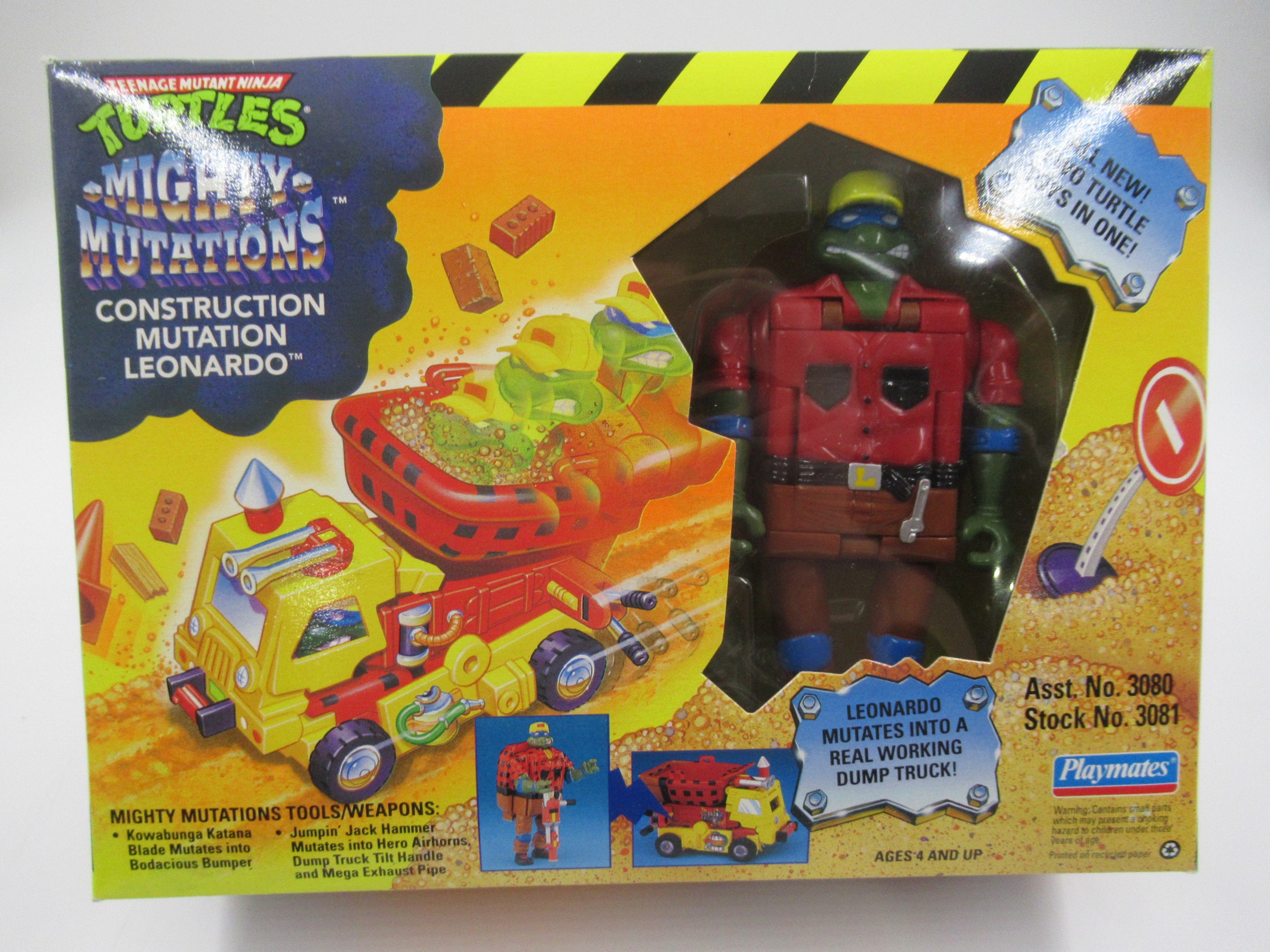 Teenage Mutant Ninja Turtles Construction Mutation Leonardo 4.5" Figure TMNTs - Playmates (1994)